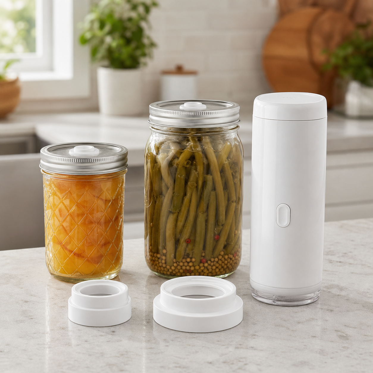 Mason Genie with regular and wide mouth mason jars